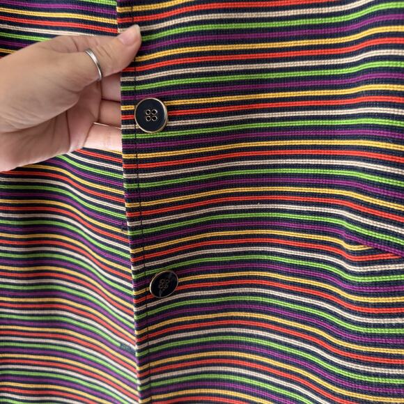 Talbots Blazer Womens 22WP Striped Two Button Lined Cotton Blend Jacket Plus Siz - Picture 4 of 12